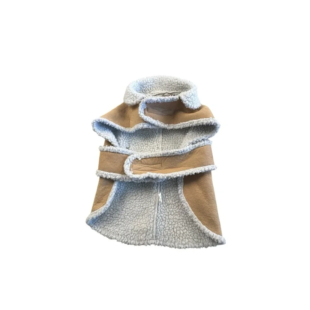 Dog Sherpa Poncho‎ Cape Bundle 2pc Reversible Cozy Pet Jacket